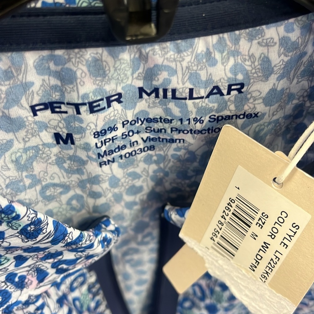 NWT Peter Millar Women's Wild Flowers Multi Carner Zip-Neck Sleeveless Polo M - Picture 6 of 6
